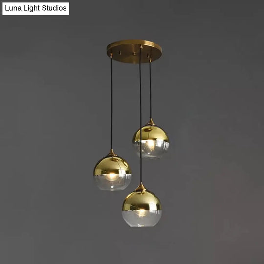 Modern Blown Glass Sphere Pendant Lights For Bedroom