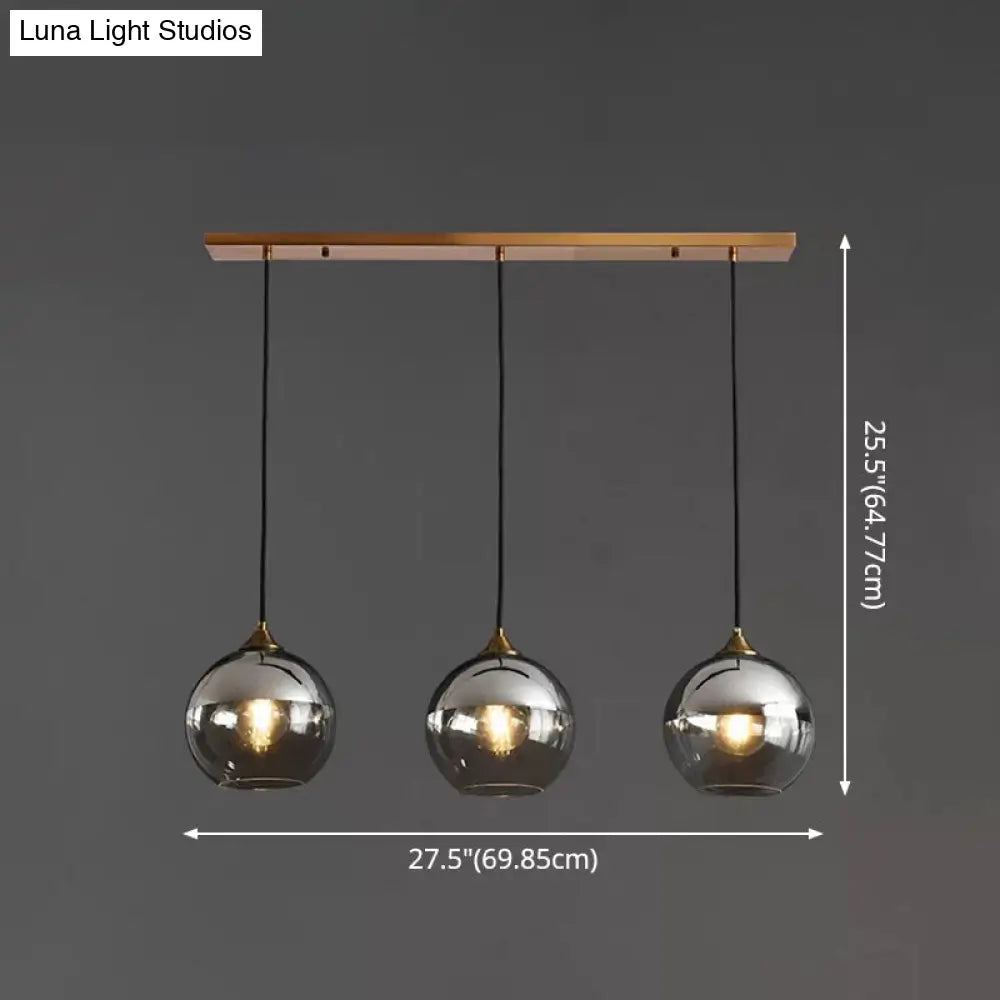 Modern Blown Glass Sphere Pendant Lights For Bedroom