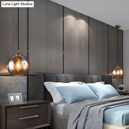 Contemporary Blown Glass Sphere Pendant Lights For Bedrooms