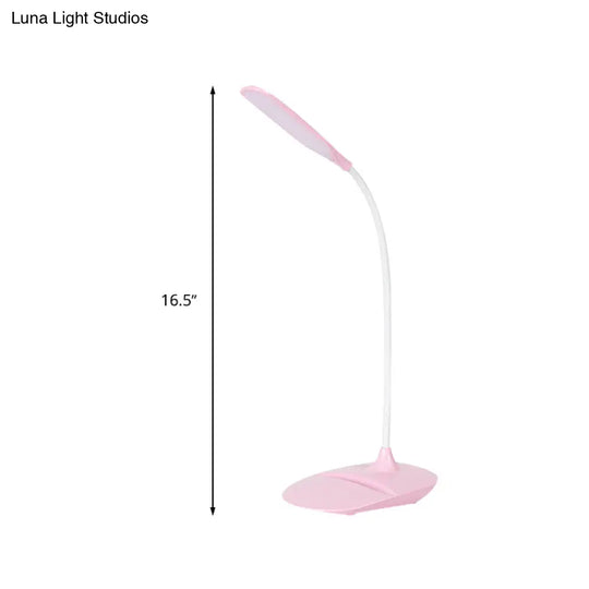 Contemporary Blue/Pink/White Led Desk Lamp Stylish Plastic Table For Bedside Study