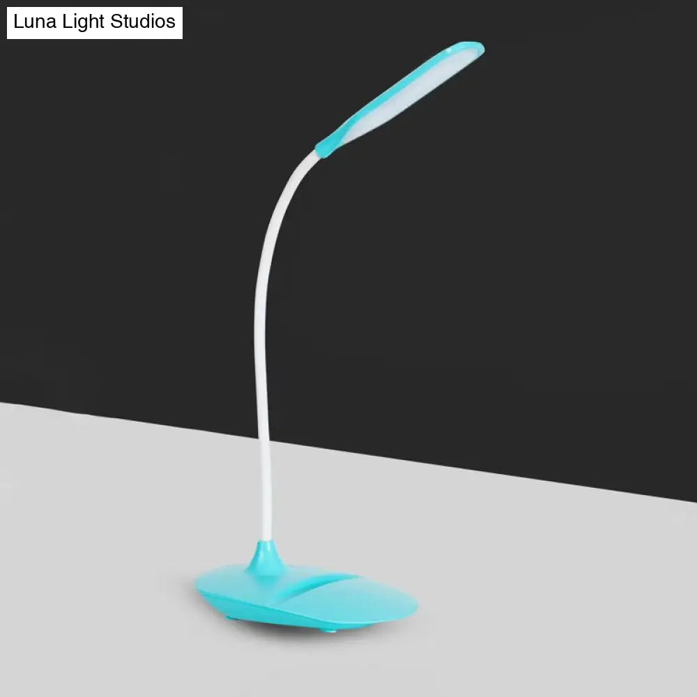 Contemporary Blue/Pink/White Led Desk Lamp Stylish Plastic Table For Bedside Study