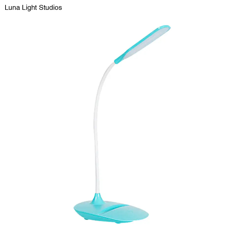 Contemporary Blue/Pink/White Led Desk Lamp Stylish Plastic Table For Bedside Study