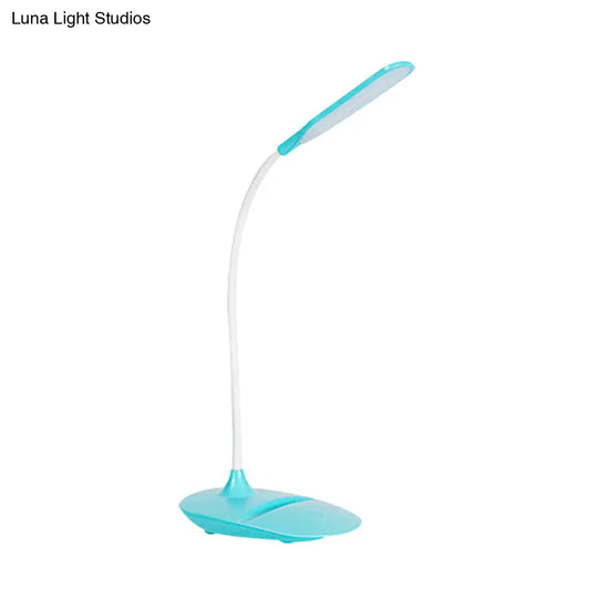 Contemporary Blue/Pink/White Led Desk Lamp Stylish Plastic Table For Bedside Study