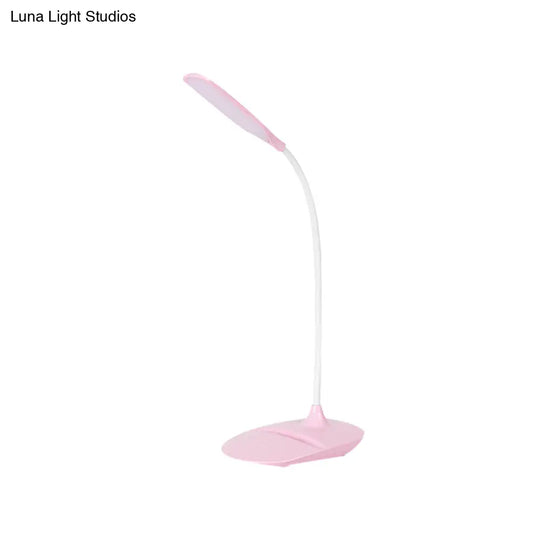 Contemporary Blue/Pink/White Led Desk Lamp Stylish Plastic Table For Bedside Study