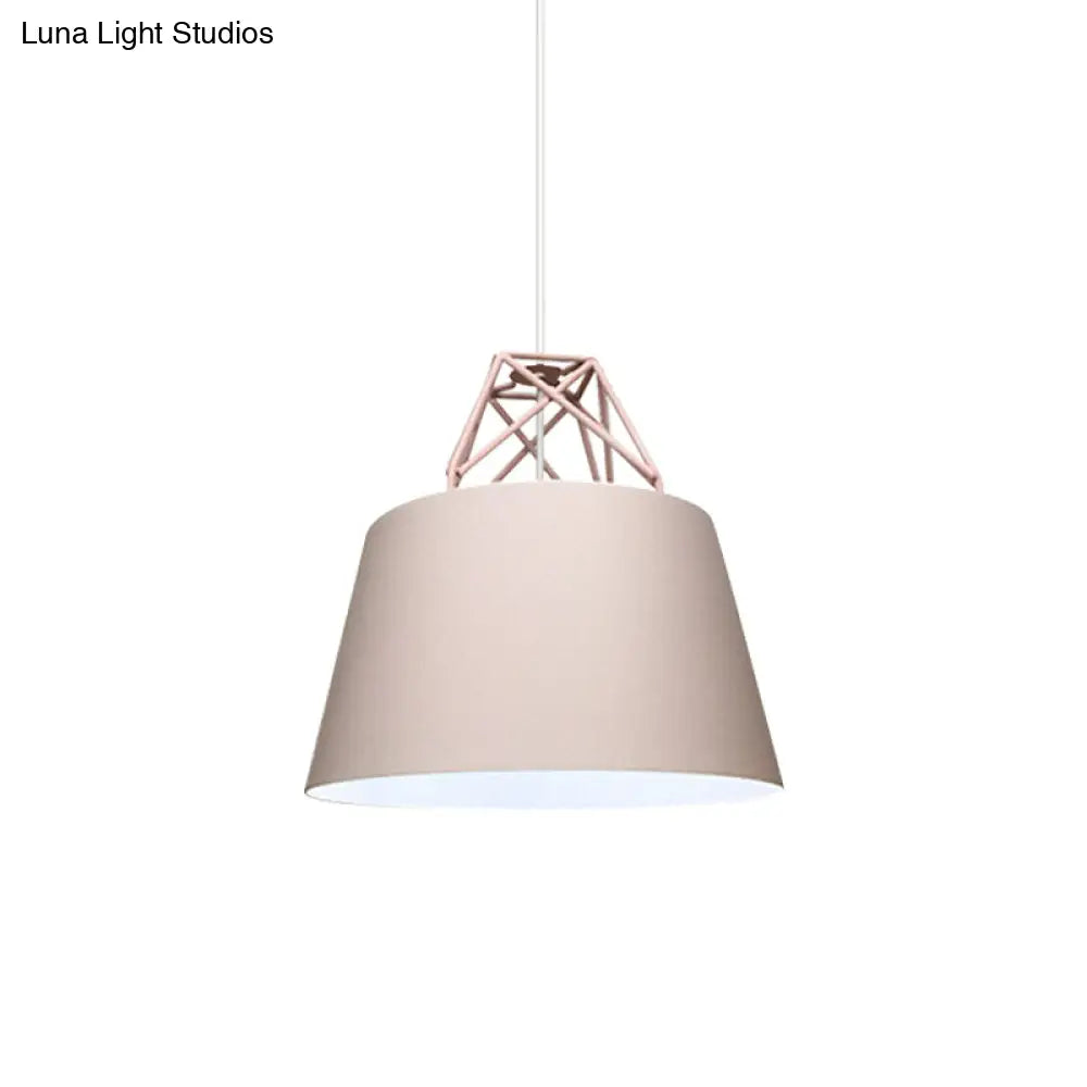 Contemporary Blue/Purple/Pink Cone Pendant Light: Stylish Metal 1-Light Fixture For Restaurants