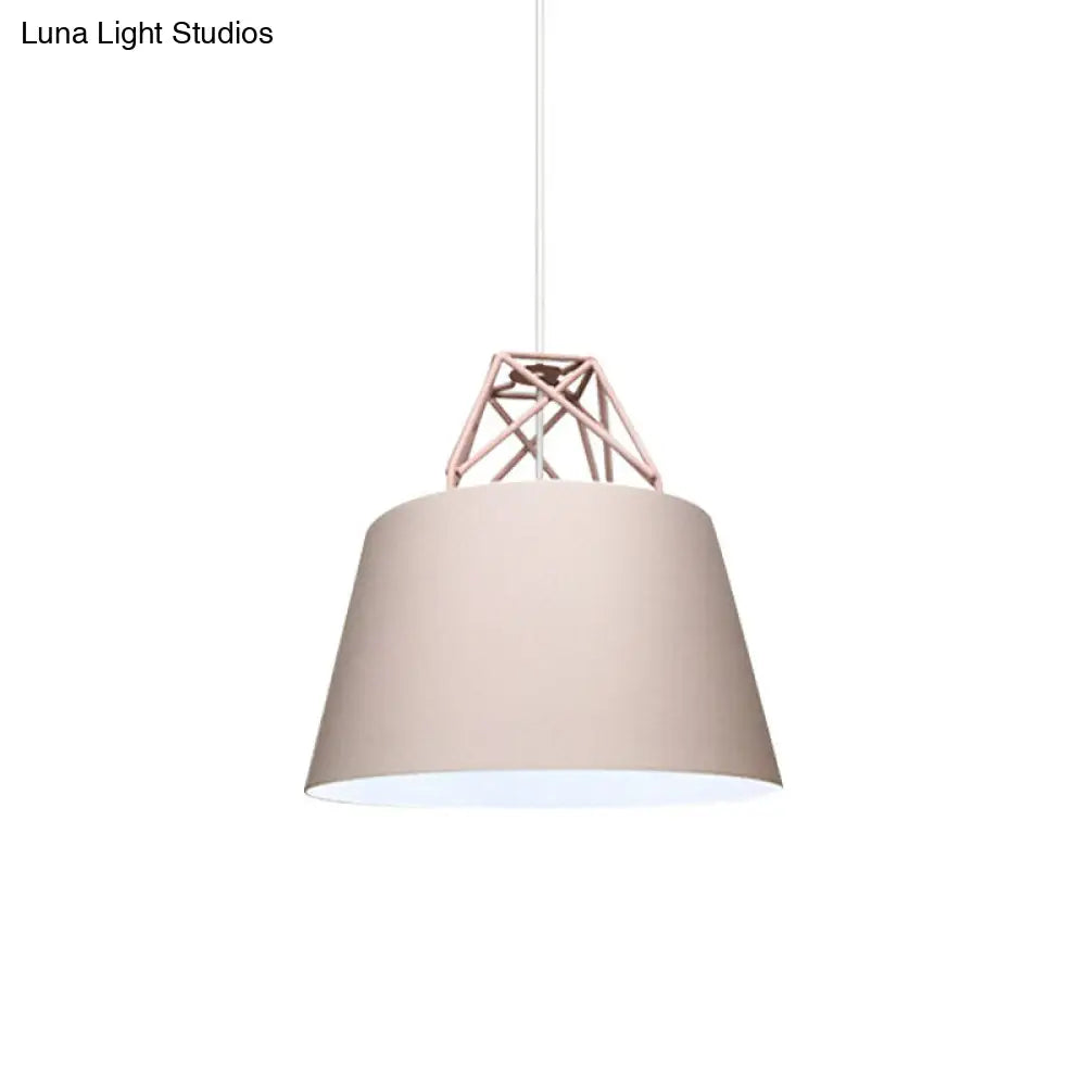 Contemporary Metal Cone Pendant Light - Blue/Purple/Pink 1-Light Stylish For Restaurants