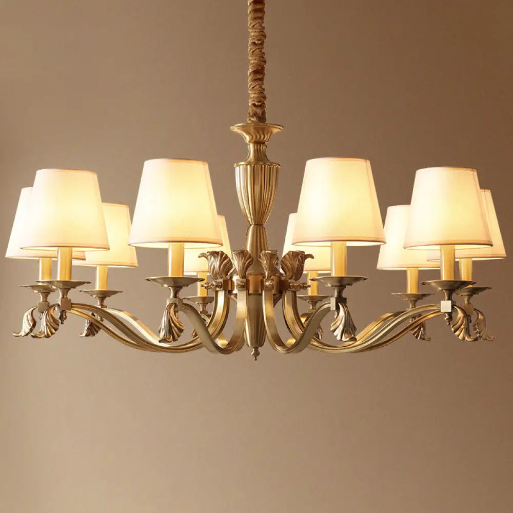 Contemporary Brass Candelabra Chandelier Pendant Light With Empire Shade Perfect For Living Room 10