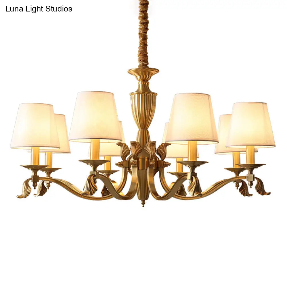 Contemporary Brass Candelabra Chandelier Pendant Light With Empire Shade Perfect For Living Room