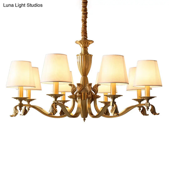 Contemporary Brass Candelabra Chandelier Pendant Light With Empire Shade Perfect For Living Room