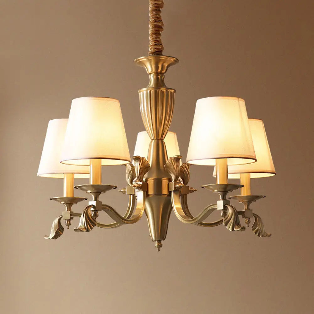 Contemporary Brass Candelabra Chandelier Pendant Light With Empire Shade Perfect For Living Room 5 /