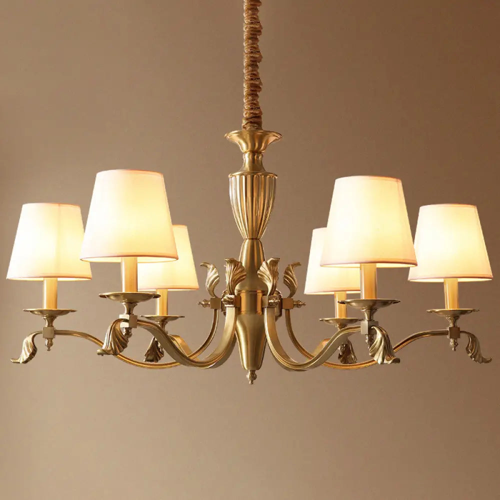 Contemporary Brass Candelabra Chandelier Pendant Light With Empire Shade Perfect For Living Room 6 /