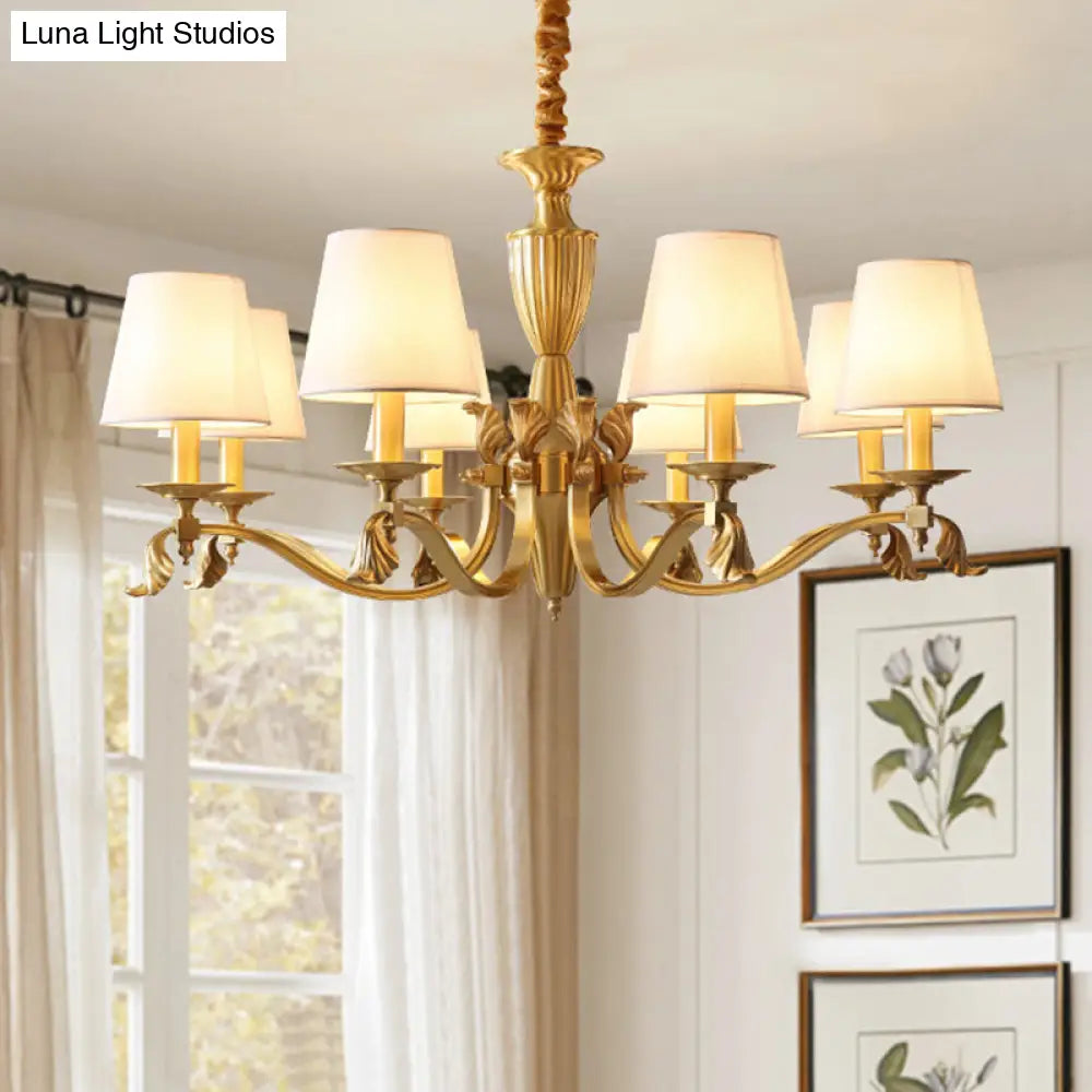 Contemporary Brass Candelabra Chandelier Pendant Light With Empire Shade Perfect For Living Room