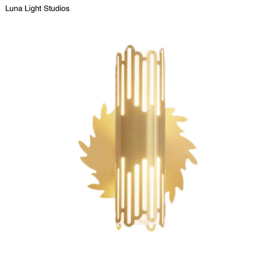 Contemporary Brass Led Cylinder Wall Lamp - Bedside Sconce