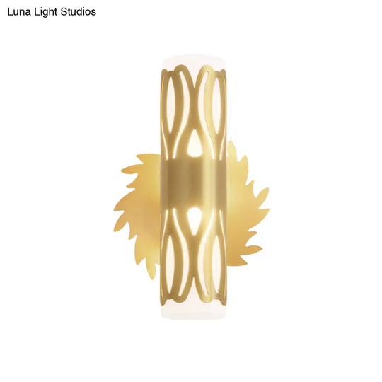 Contemporary Brass Led Cylinder Wall Lamp - Bedside Sconce