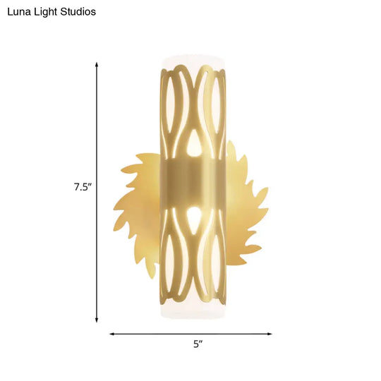 Contemporary Brass Led Cylinder Wall Lamp - Bedside Sconce