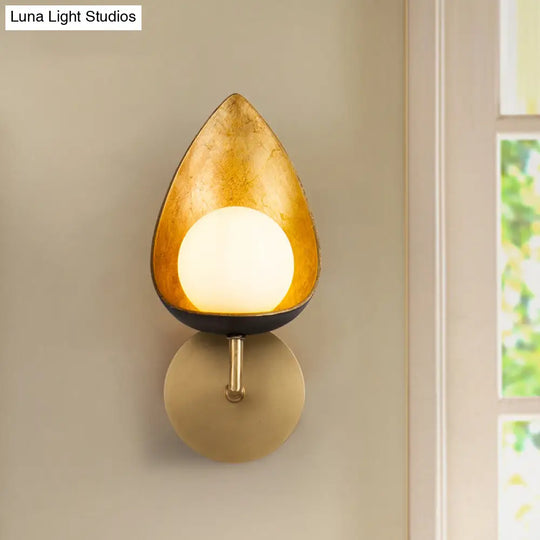 Contemporary Brass Led Wall Sconce Light For Bedroom - Sphere Design