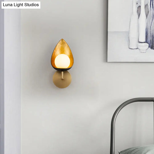 Contemporary Brass Led Wall Sconce Light For Bedroom - Sphere Design