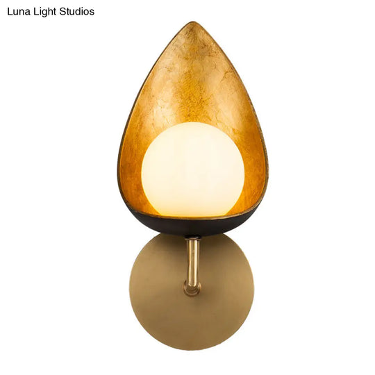 Contemporary Brass Led Wall Sconce Light For Bedroom - Sphere Design