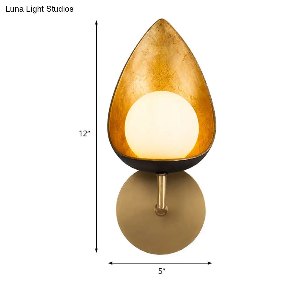 Contemporary Brass Led Wall Sconce Light For Bedroom - Sphere Design