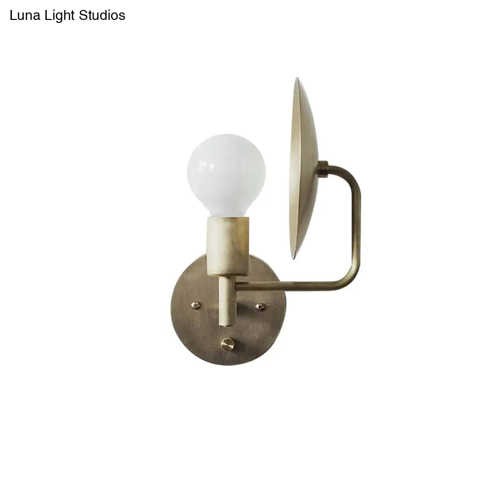 Contemporary Brass Saucer Wall Light - Ideal For Bookstore Market