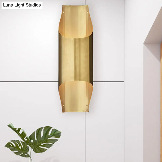 Contemporary Brass Wall Sconce Light With 1 Head - Linear Design For Living Room