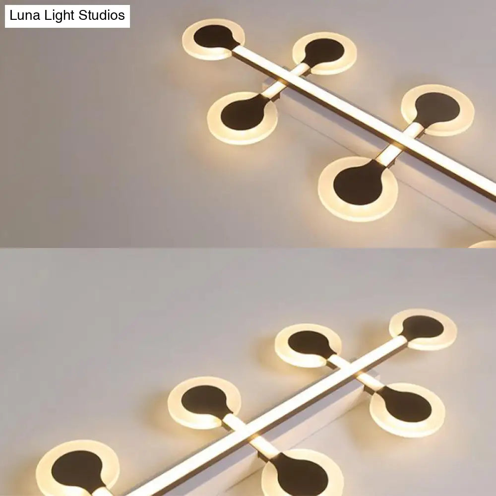 Contemporary Brown Acrylic Flush Mount Ceiling Lamp With Warm/White Light - 8/10/12 Bulbs