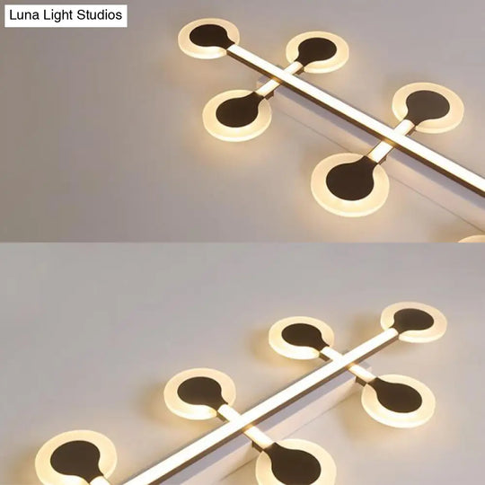 Contemporary Brown Acrylic Flush Mount Ceiling Lamp With Warm/White Light - 8/10/12 Bulbs