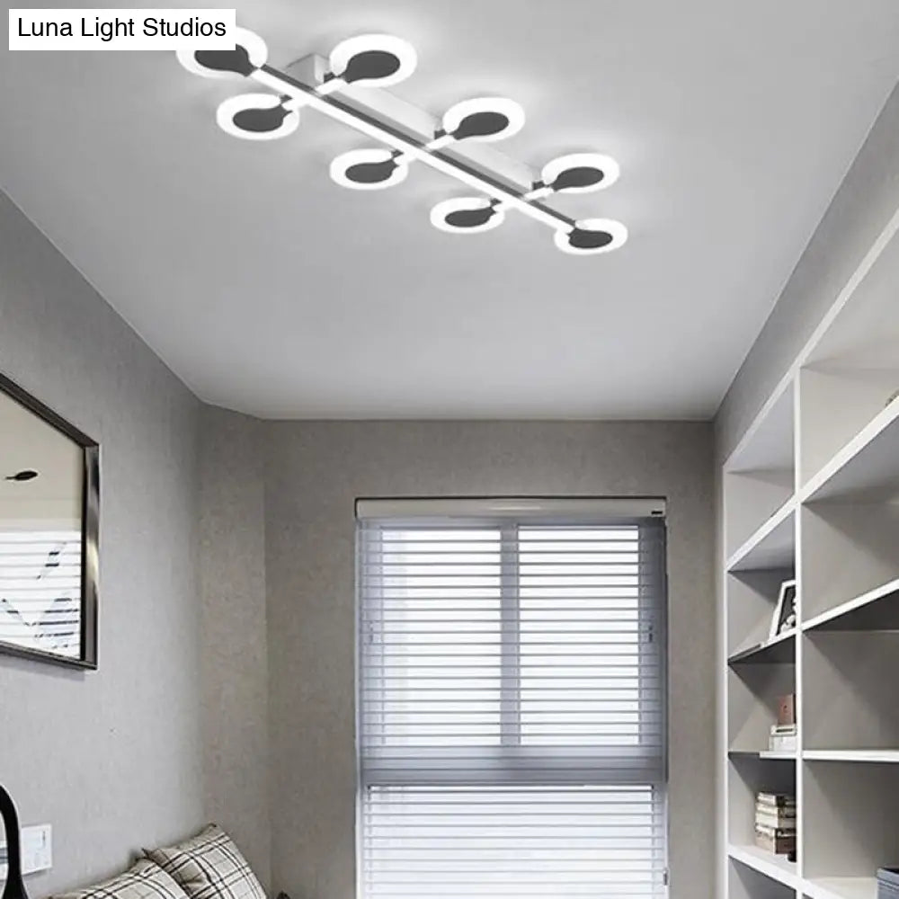 Contemporary Brown Acrylic Flush Mount Ceiling Lamp With Warm/White Light - 8/10/12 Bulbs 31.5/39/47