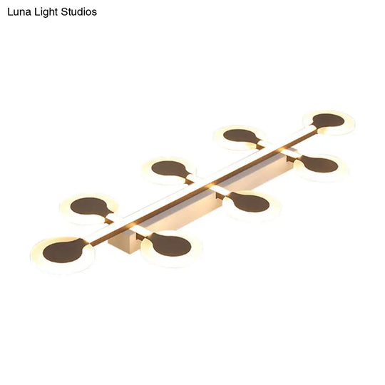Contemporary Brown Acrylic Flush Mount Ceiling Lamp With Warm/White Light - 8/10/12 Bulbs