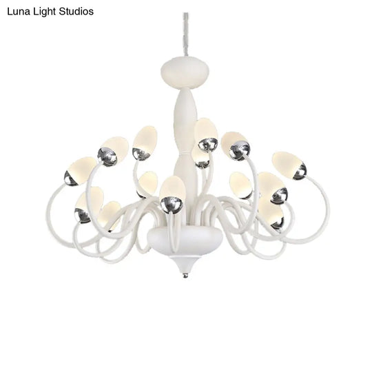 Contemporary Bud Bedroom Chandelier: Acrylic 15/22-Light Hanging Pendant White