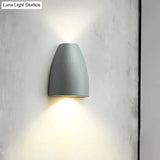 Contemporary Bullet Wall Sconce - Led Up And Downlight For Stairway Modern Metallic Finish In
