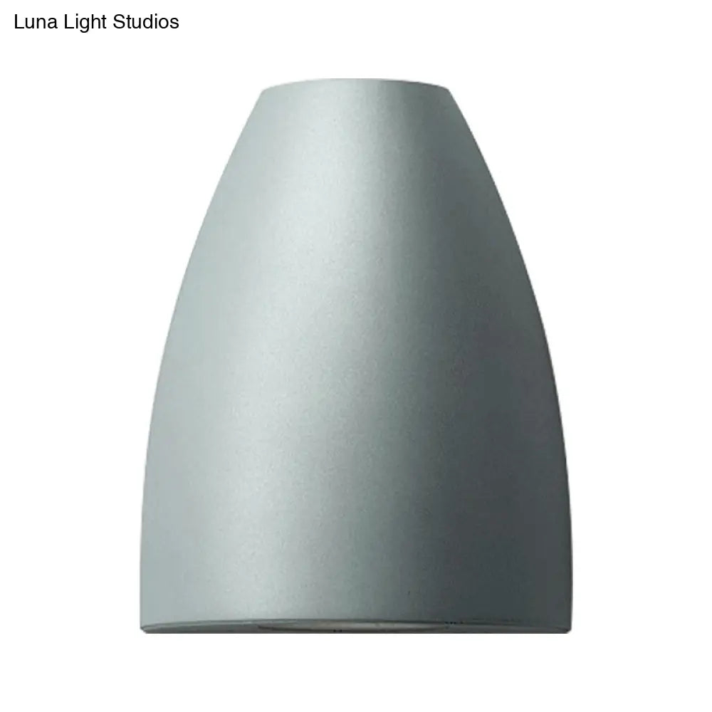 Contemporary Bullet Wall Sconce - Led Up And Downlight For Stairway Modern Metallic Finish In
