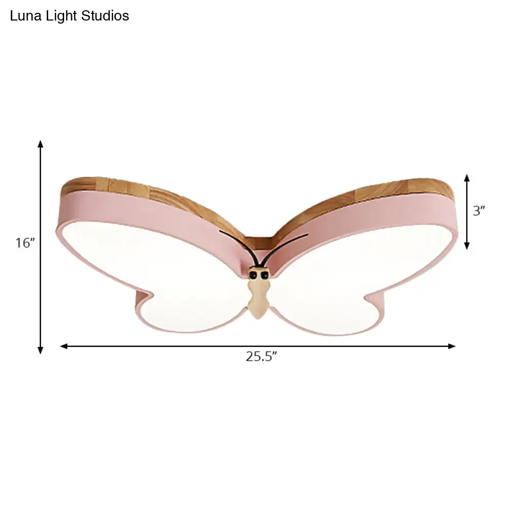 Contemporary Butterfly Acrylic Led Ceiling Light For Living Room - Flush Mount Design