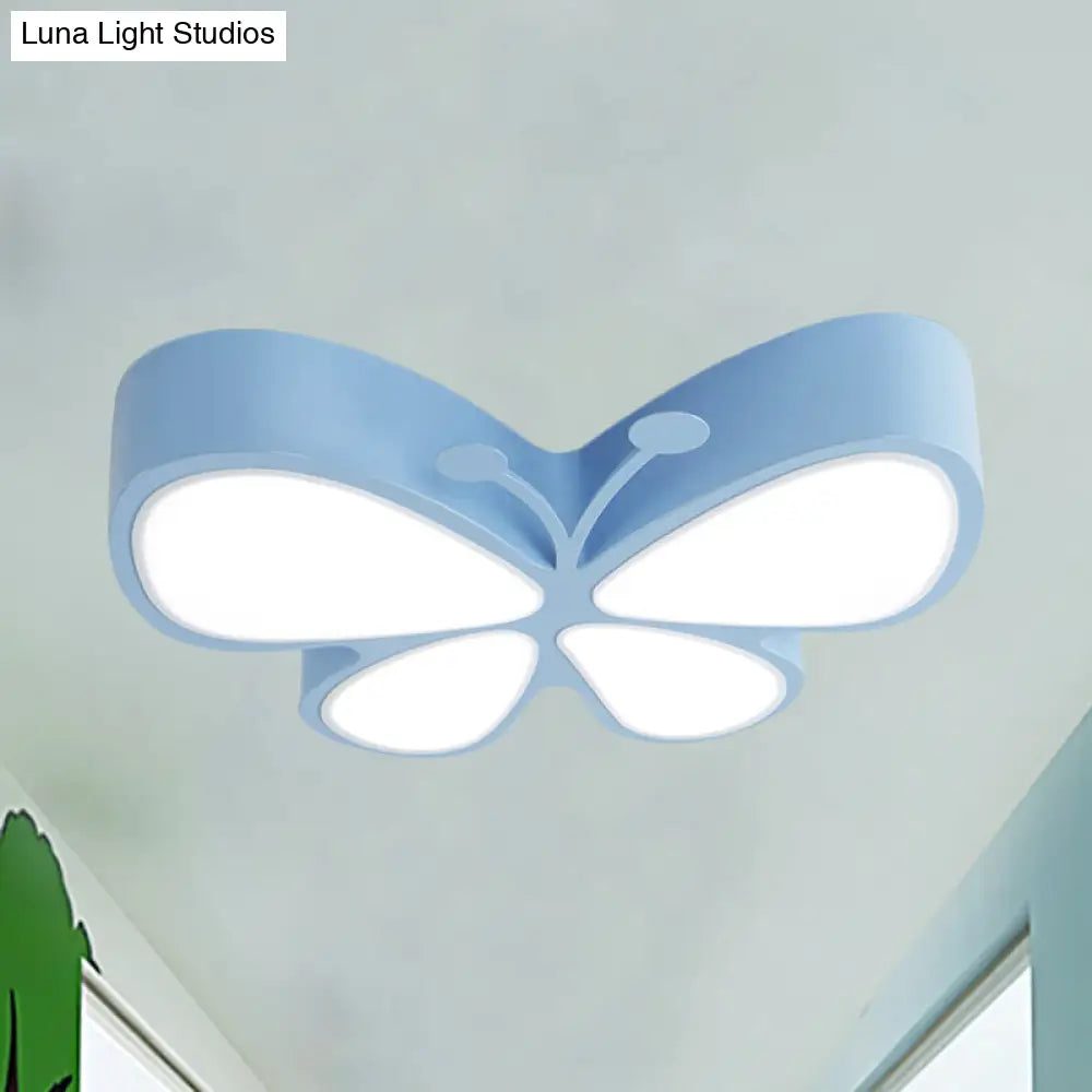 Contemporary Butterfly Led Flush Ceiling Light - Classroom Metal Fixture