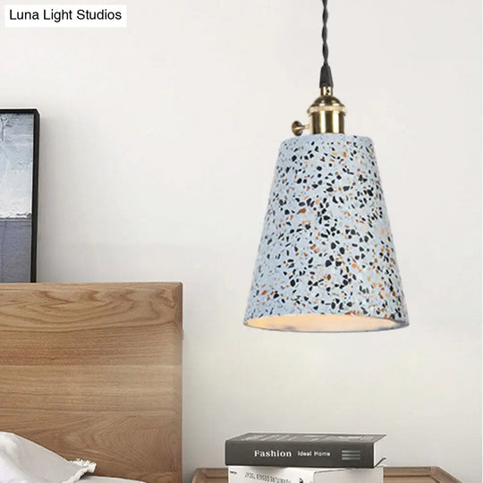 Contemporary Tapered Cement Pendant Ceiling Light For Cafes - 1-Light Hanging Lamp