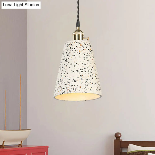 Contemporary Tapered Cement Pendant Ceiling Light For Cafes - 1-Light Hanging Lamp