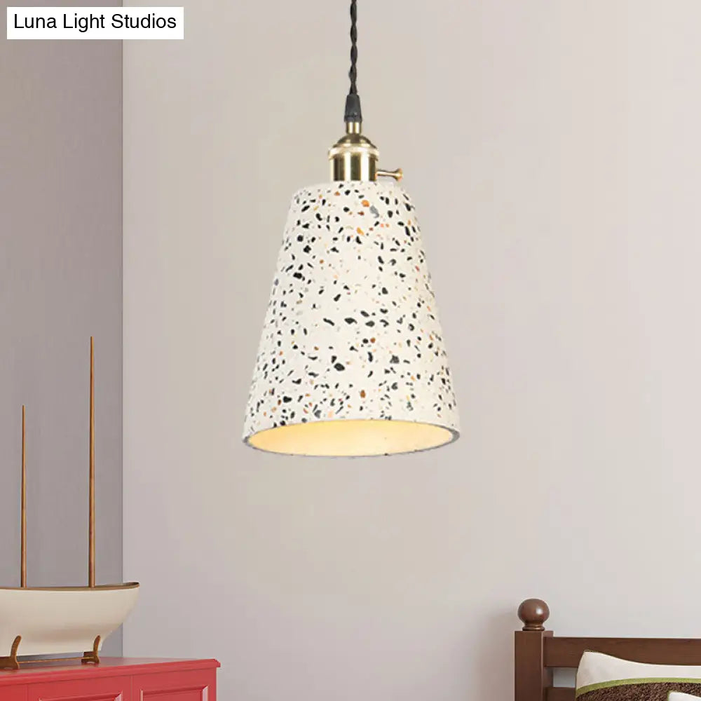 Contemporary Cement Pendant Ceiling Light: Tapered Shade Hanging Light For Cafes