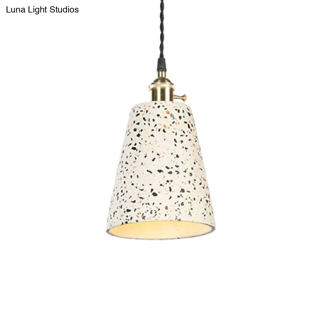 Contemporary Cement Pendant Ceiling Light: Tapered Shade Hanging Light For Cafes