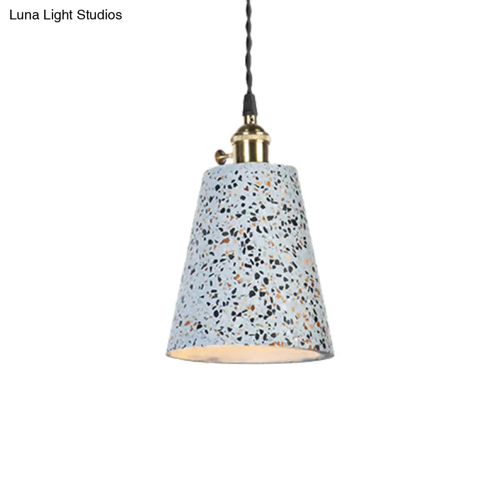 Contemporary Cement Pendant Ceiling Light: Tapered Shade Hanging Light For Cafes