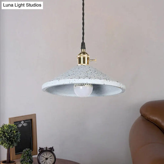 Contemporary Cement Hanging Lamp For Workshop Or Bar