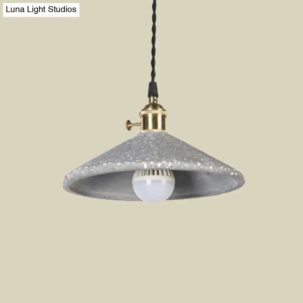 Contemporary Cement Hanging Lamp For Workshop Or Bar