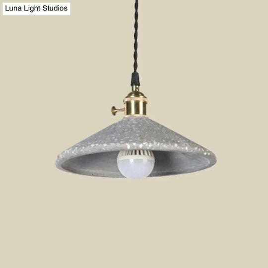 Contemporary Cement Hanging Lamp For Workshop Or Bar