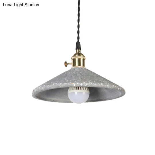 Contemporary Cement Hanging Lamp For Workshop Or Bar