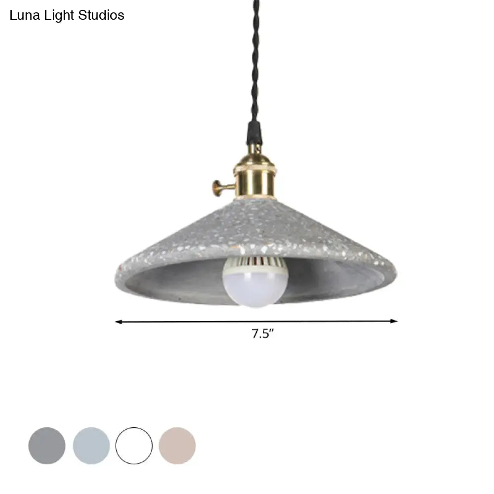 Contemporary Cement Hanging Lamp For Workshop Or Bar