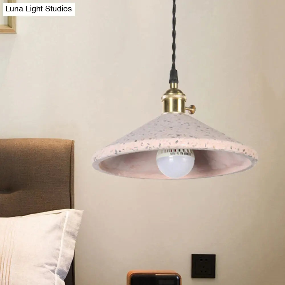 Contemporary Cement Hanging Lamp For Workshop Or Bar