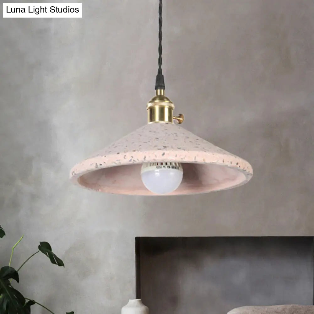 Contemporary Cement Hanging Lamp For Workshop Or Bar Pink