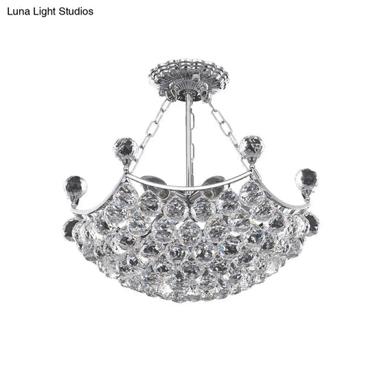 Contemporary Chrome Dome Chandelier With 12 Light Crystal Ball – Ideal For Dining Room