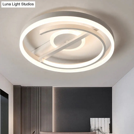 Contemporary Circle Acrylic Ceiling Mounted Led Flush Light - 16/19.5 Wide Black/White Warm/White/3