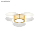 Contemporary Circle Ceiling Light: Acrylic 3/4/5 Bulbs Flush Mount Gold Finish