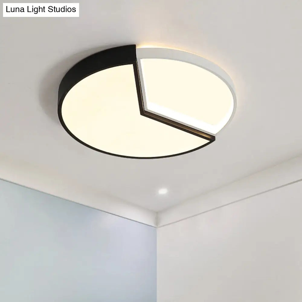 Contemporary Circular Acrylic Flush Mount Lamp (16’/19.5’ Wide) - Black Led Light For Bedroom